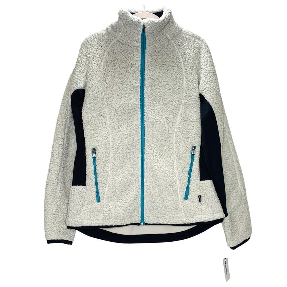 CABELA'S Sarasota Jacket Women Medium Eggshell Fleece Full Zip *Oversized* NWT